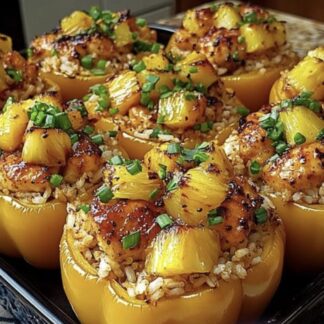 Pineapple & Chicken Stuffed Bell Peppers